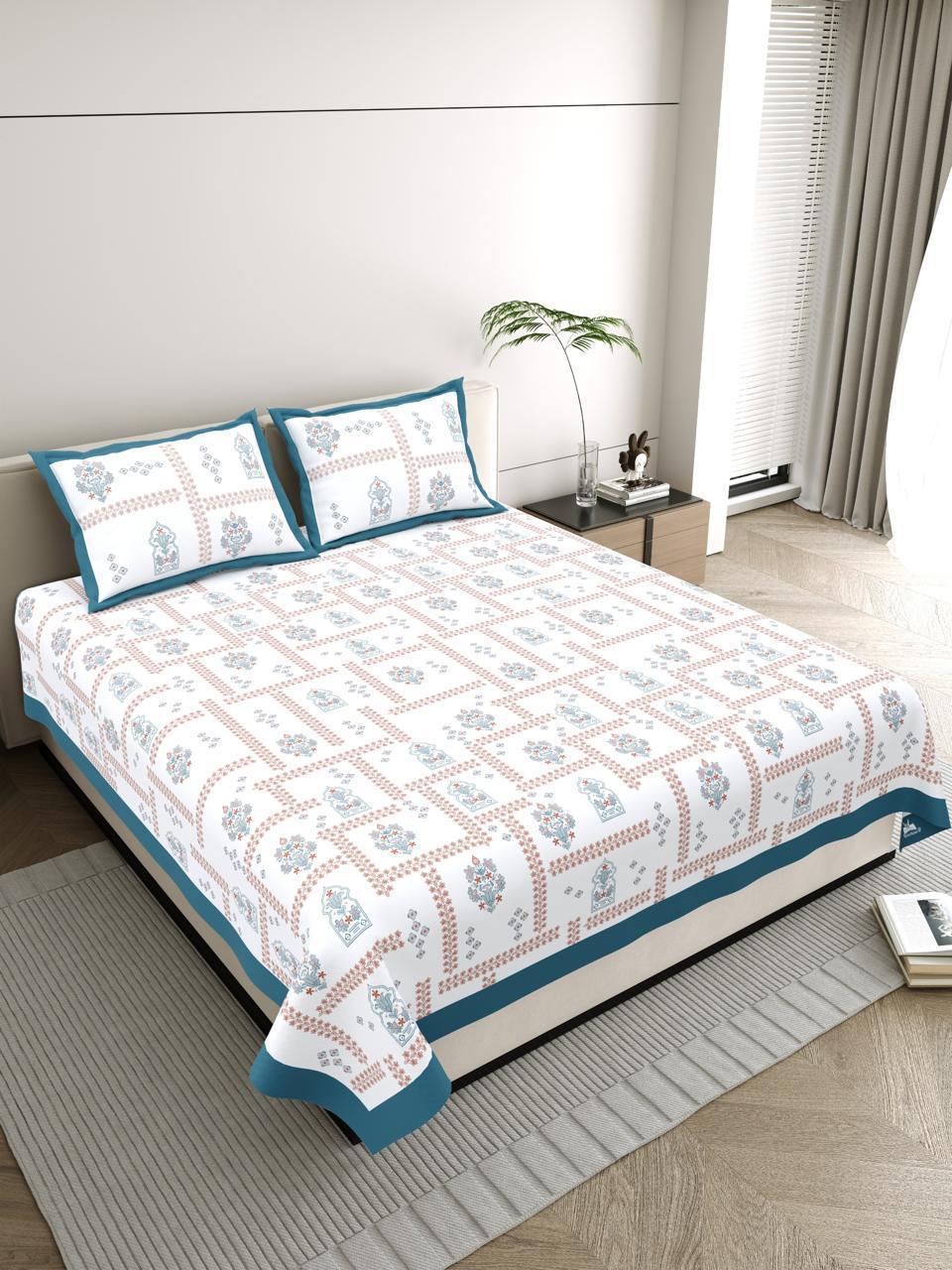 Booti Jaal Bagru Cotton Bedsheet