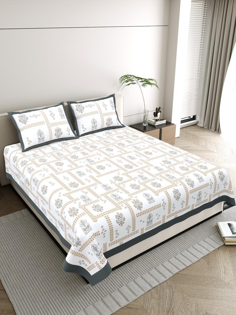 Booti Jaal Bagru Cotton Bedsheet