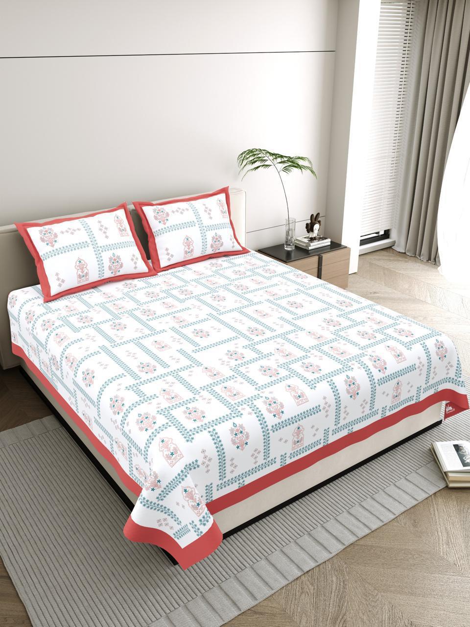 Booti Jaal Bagru Cotton Bedsheet