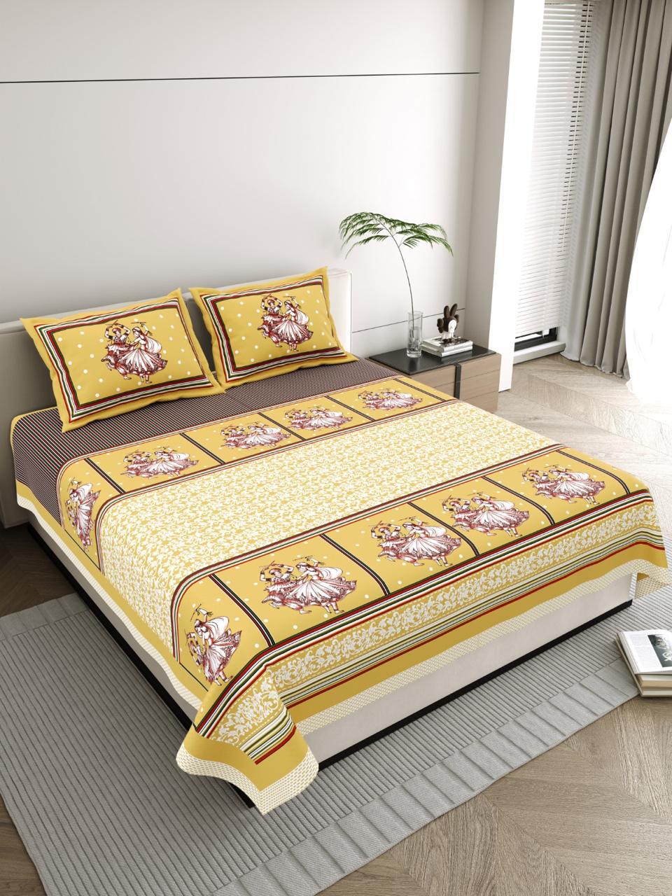Gangaur Utsav Jaipuri Cotton Bedsheet