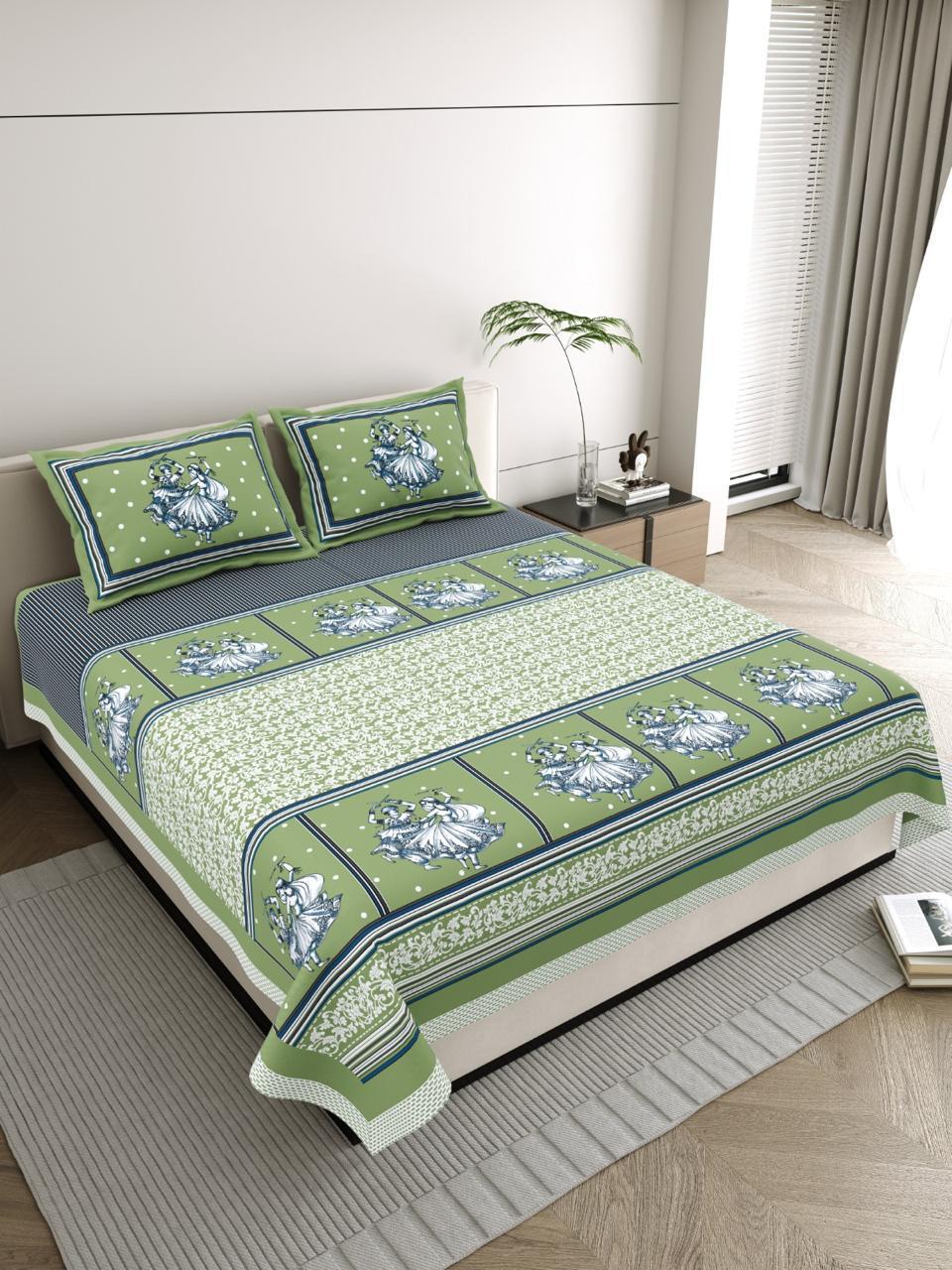 Gul-e-Lala Mughal Buti Cotton Bedsheet