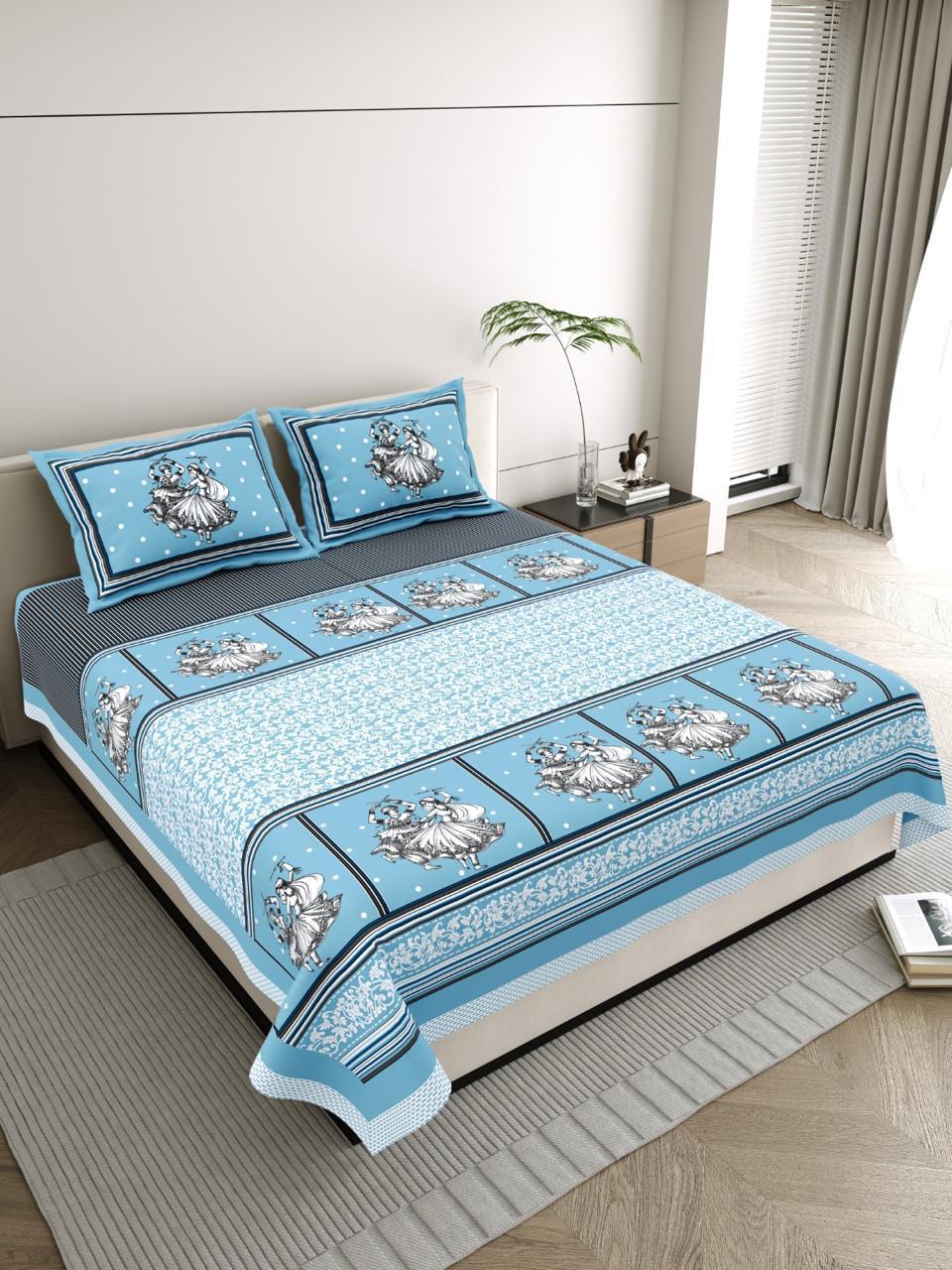 Gul-e-Lala Mughal Buti Cotton Bedsheet