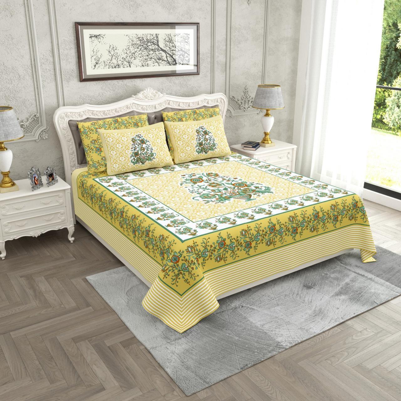 Hathi Baraat Jaipuri Cotton Bedsheet