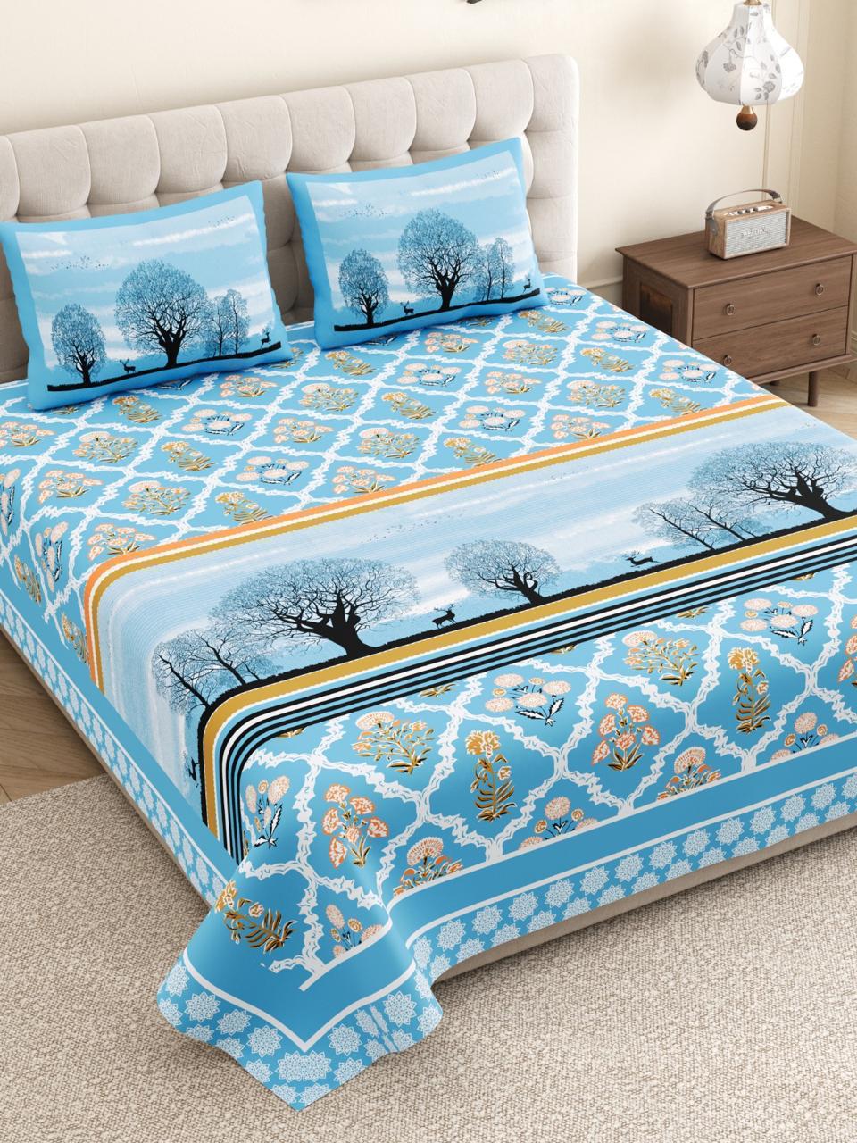 Hemant Kalpavriksha Jaipuri Cotton Bedsheet