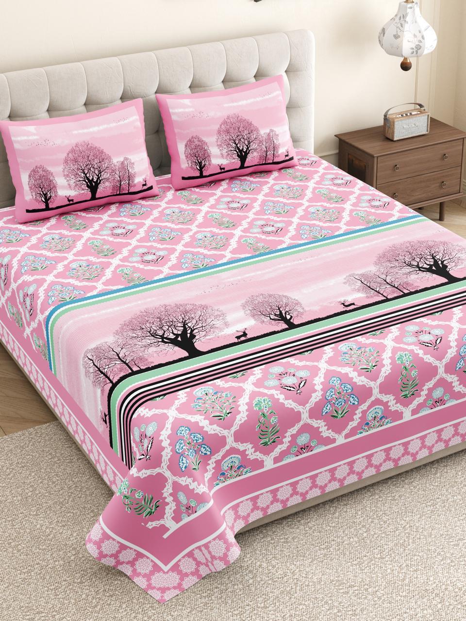 Hemant Kalpavriksha Jaipuri Cotton Bedsheet