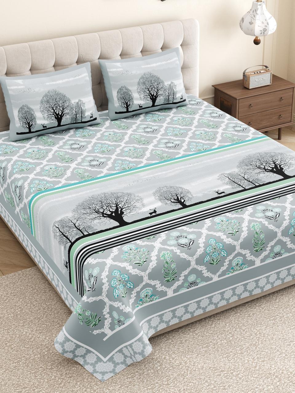 Hemant Kalpavriksha Jaipuri Cotton Bedsheet
