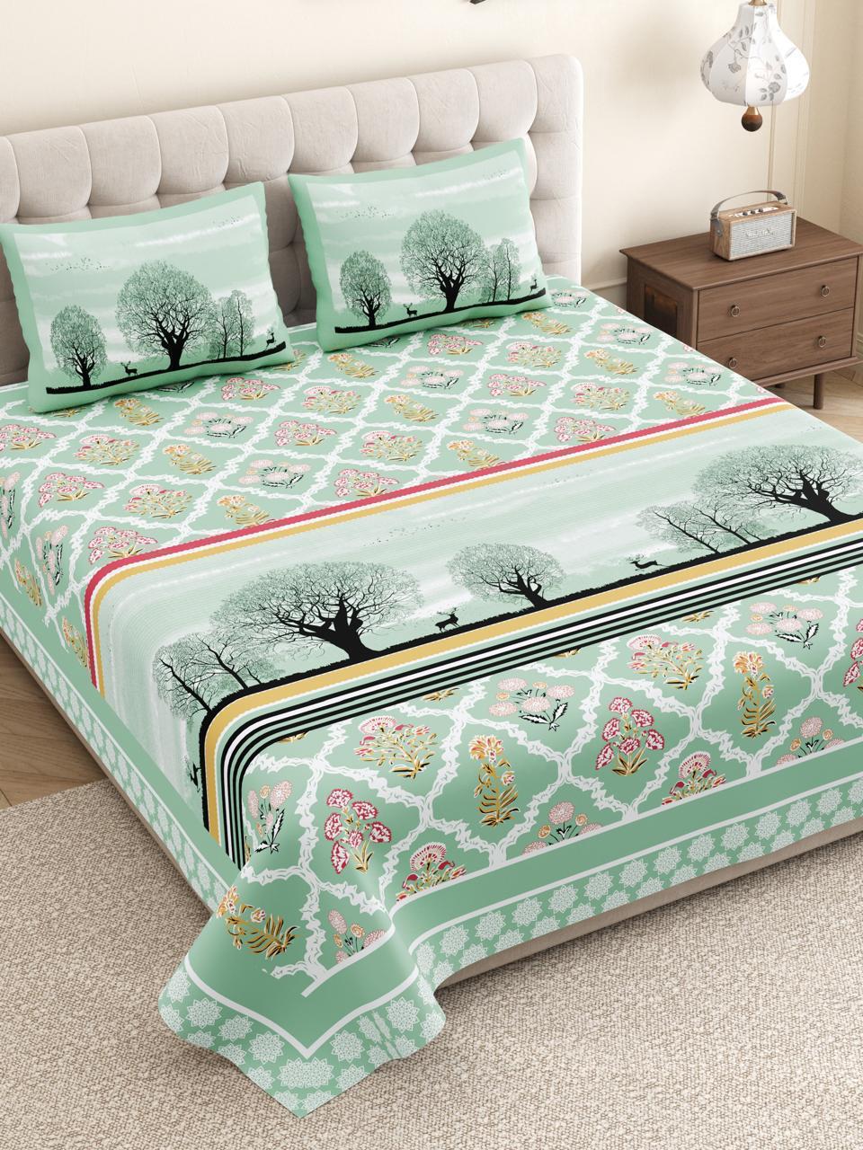 Hemant Kalpavriksha Jaipuri Cotton Bedsheet