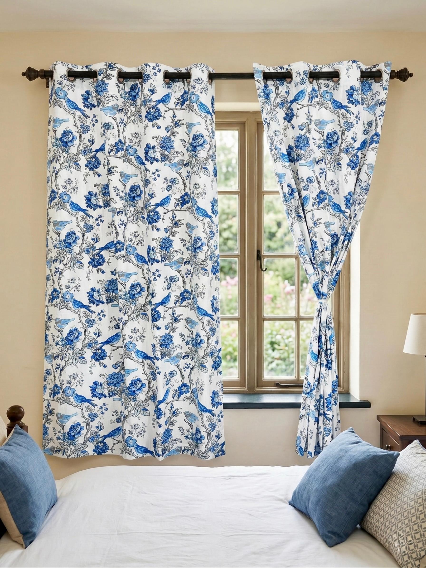 Neel Bulbul Sanganeri Eyelet Curtains