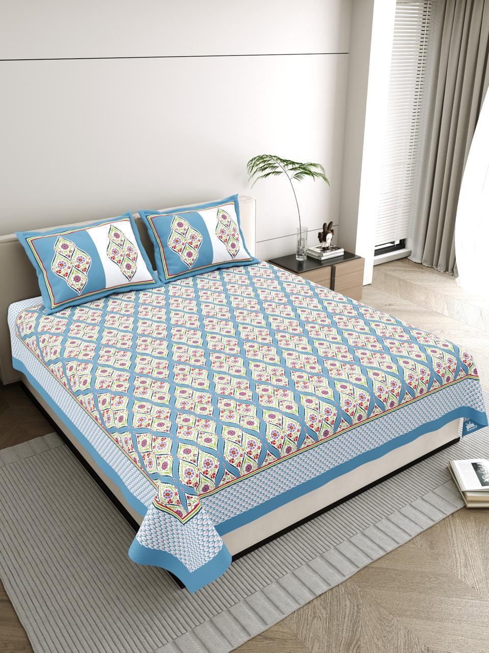 Patang Jaal Jaipuri Cotton Bedsheet