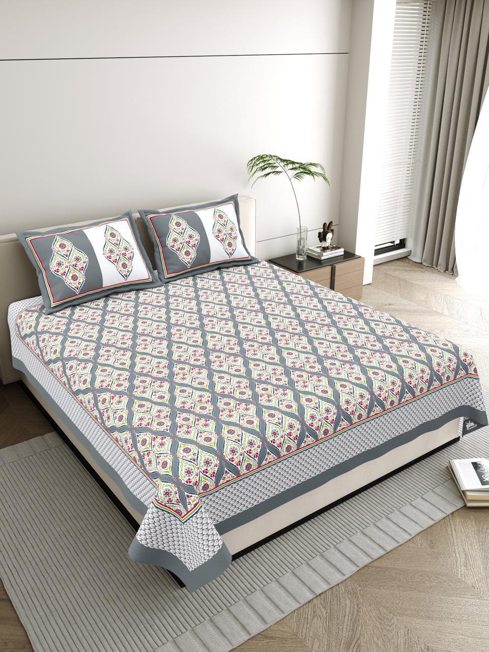 Patang Jaal Jaipuri Cotton Bedsheet
