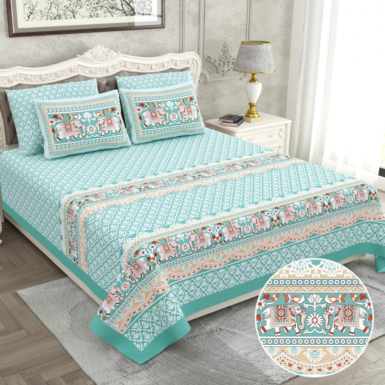 Phuldaan Sanganeri Cotton Bedsheet