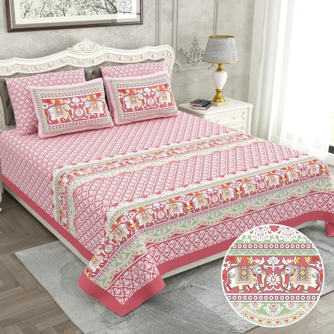 Phuldaan Sanganeri Cotton Bedsheet