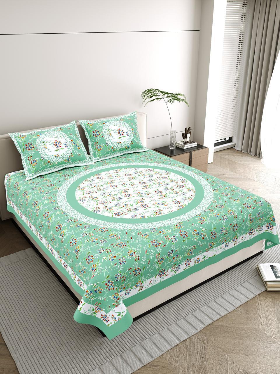 Chakra Mandala Sanganeri Cotton Bedsheet