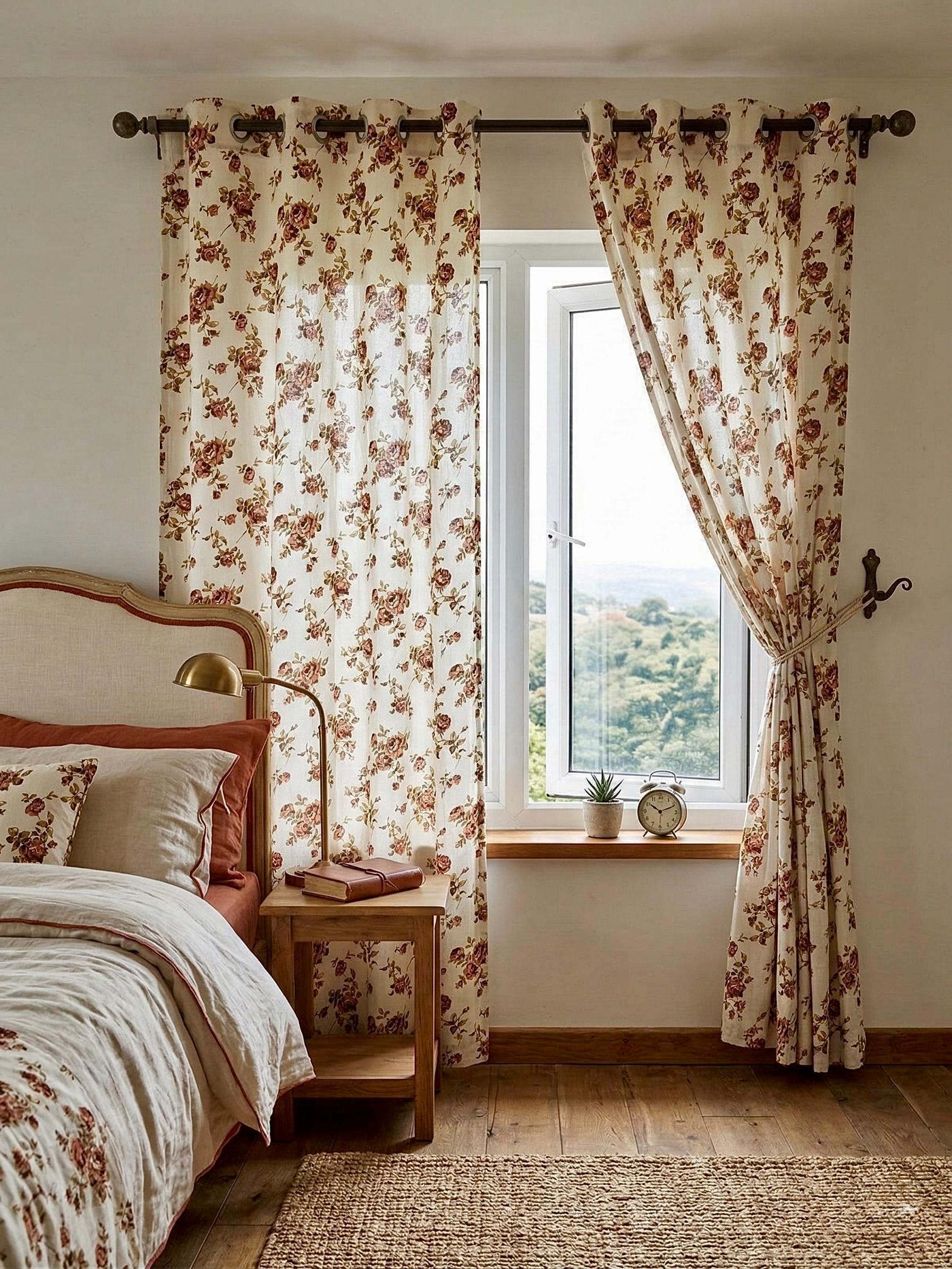 Vanaspati Vine Bagru Eyelet Curtains